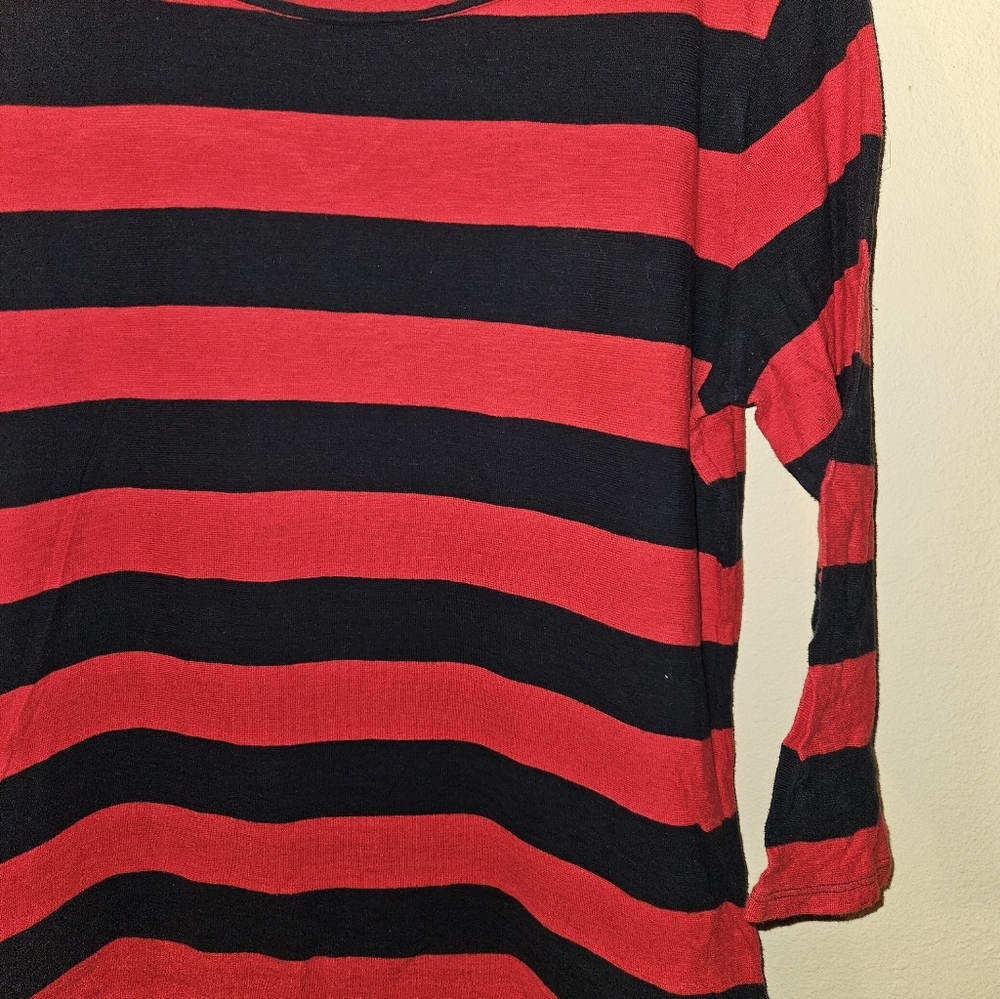 JCP Womans Striped 3/4 Sleeve Top Size Xl - Picture 3 of 14